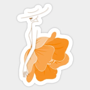 Lady with Floral Dress Sticker